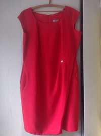 Czerwona sukienka z kieszeniami r. 46