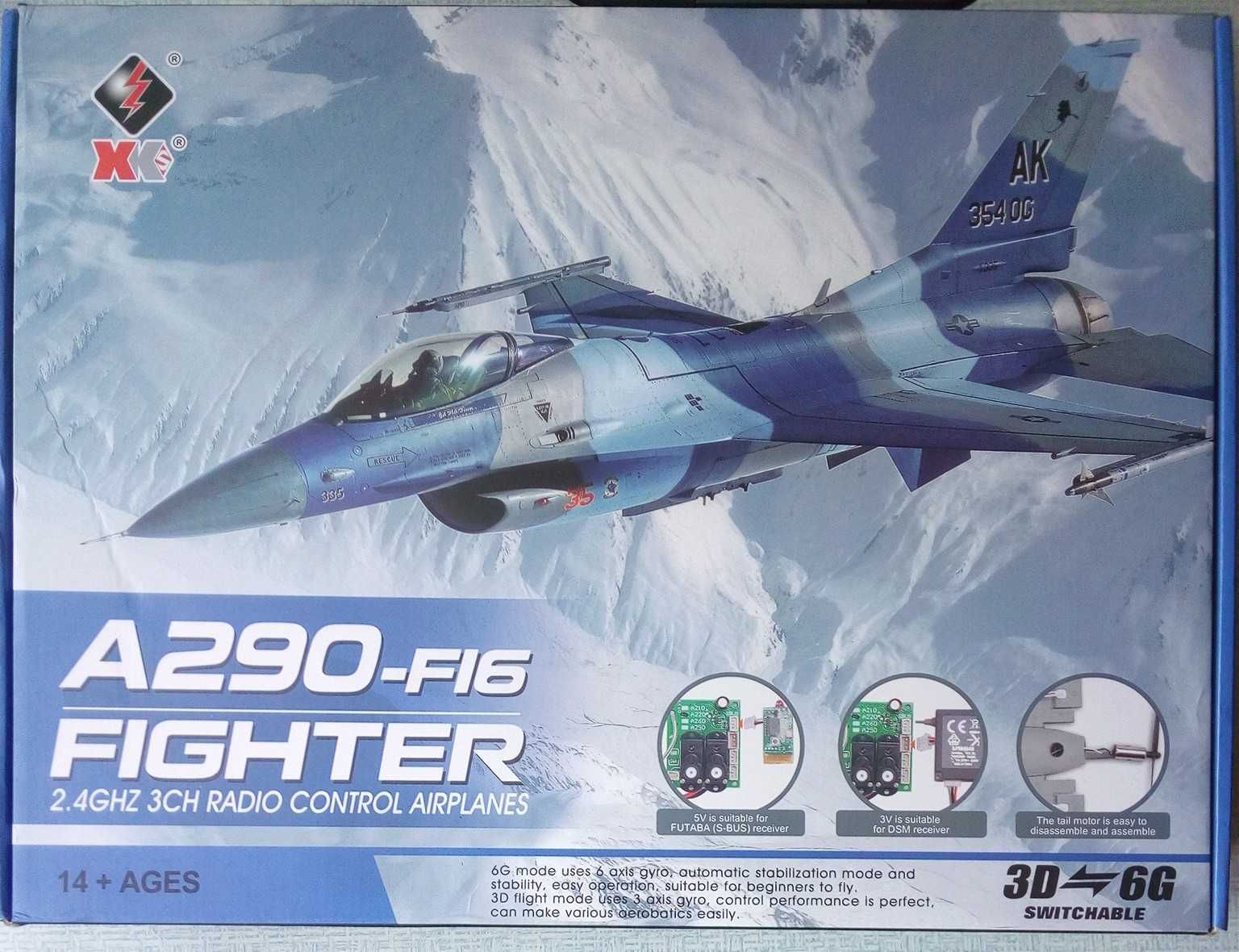 Model RC F-16 samolot RC zdalnie sterowany XK A290 4k żyro