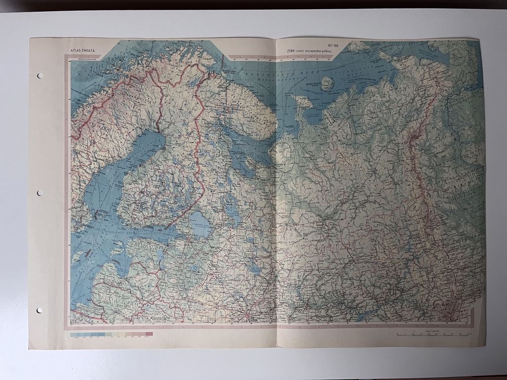 Mapa ZSRR część europejska Finlandia Szwecja Bałtyk PRL