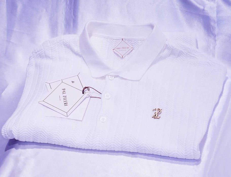 Pal Zileri koszulka polo XL knit polówka biała corneliani dior ricci