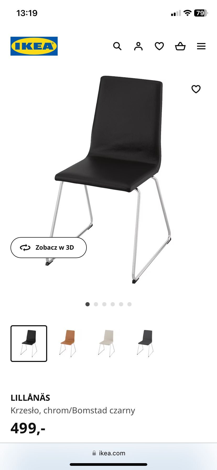 Krzesła Ikea Liliannas skóra naturalna