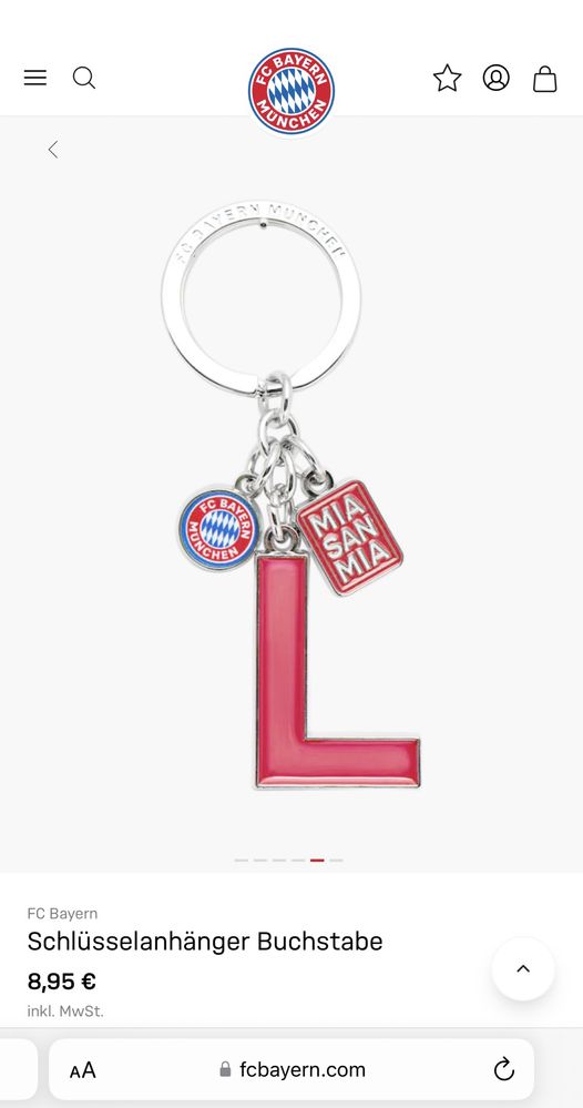 Новий брелок для ключів FC BAYERN MUNCHEN ФК Баварія літера