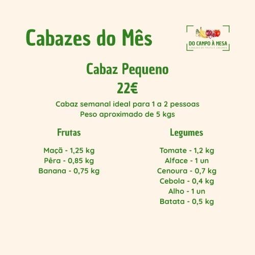 Cabazes de fruta e legumes frescos