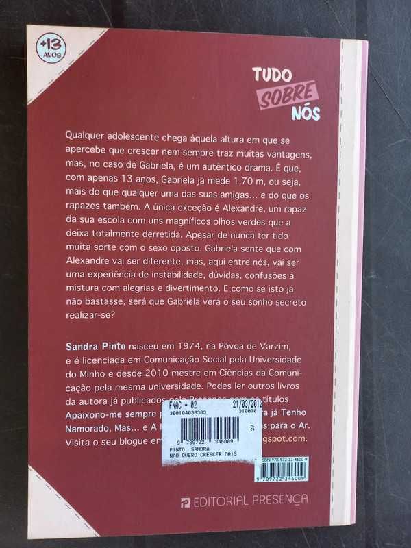 Não Quero Crescer Mais! - Portes incluídos