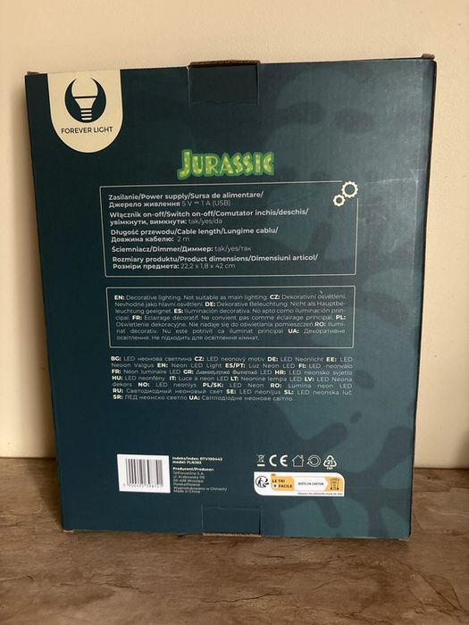 Neon dekoracyjny Led Jurassic Dino / lampka