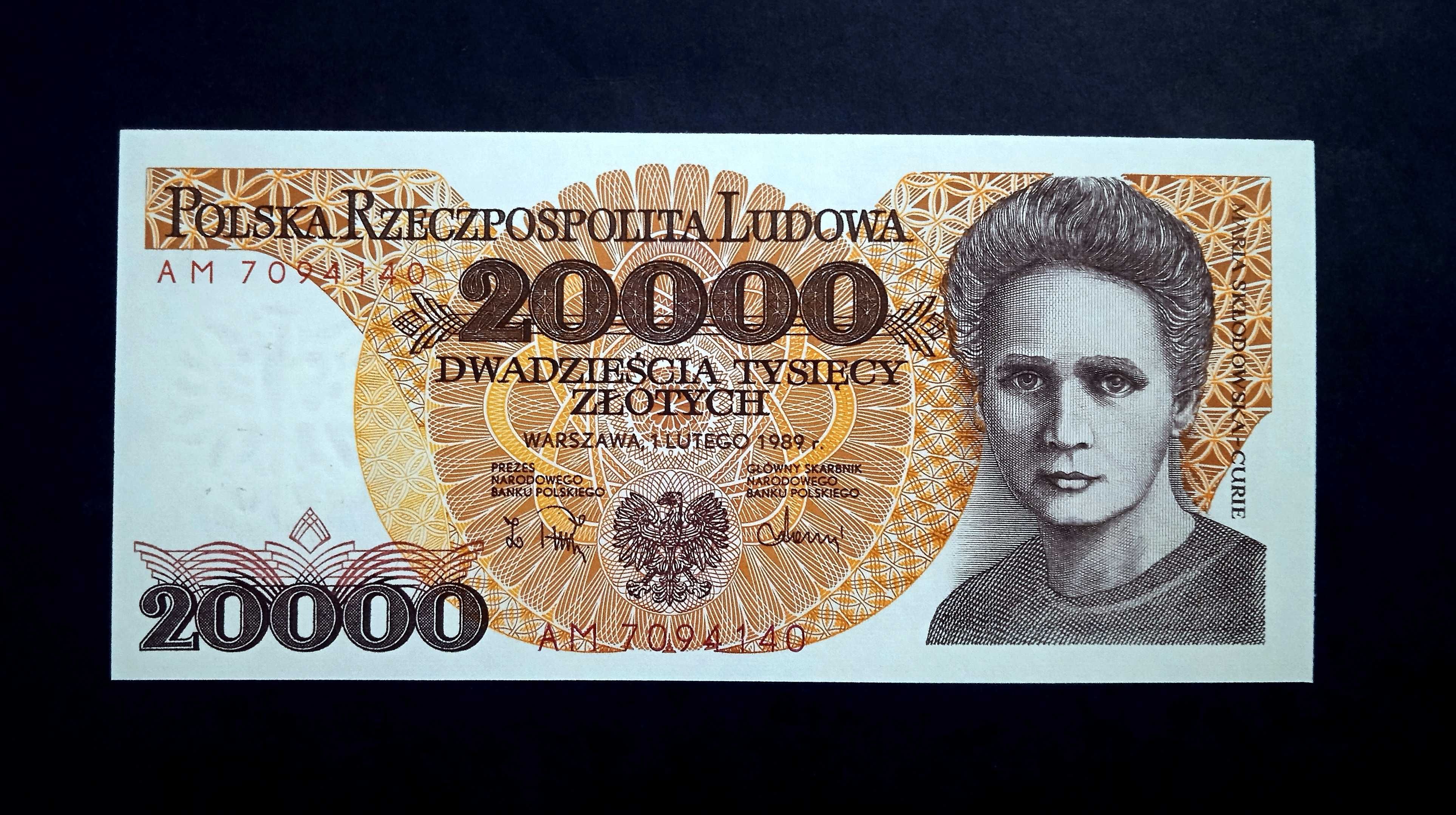Banknot PRL 20000 zł 1989 st.1 UNC