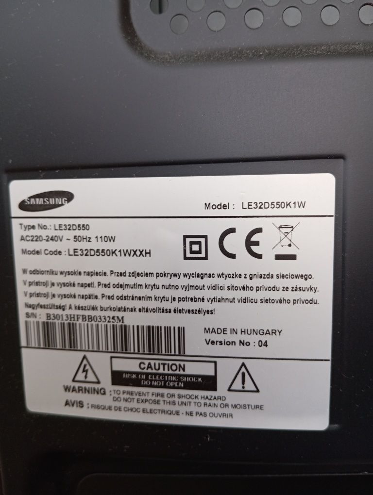 Telewizor Samsung 32cale, antena i dekoder
