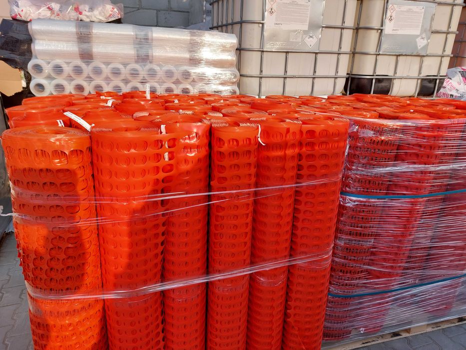 Siatka drogowa przeciwśniegowa PCV ostrzegawcza 1,2x25mb.Pomarańczowa.