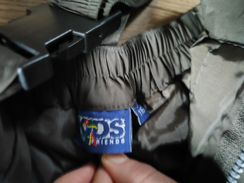 Spodnie zimowe narciarskie 116 ocieplane zima kids khaki