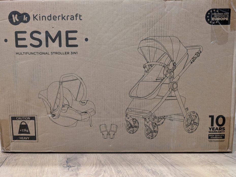 Carrinho de Bebé KINDERKRAFT Esme 3 em 1 - Novo c/garantia