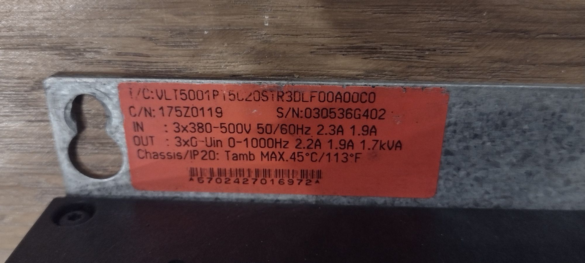 Falownik Danfoss VLT 5000 1.7kVA