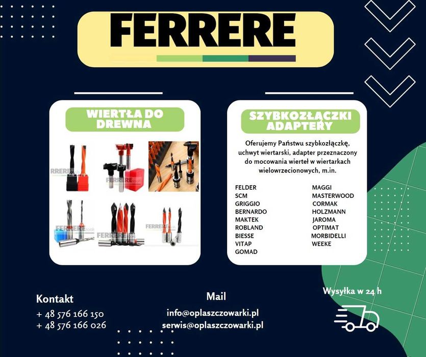 Wiertło przelotowe nieprzelotowe puszkowe szybkozłączka