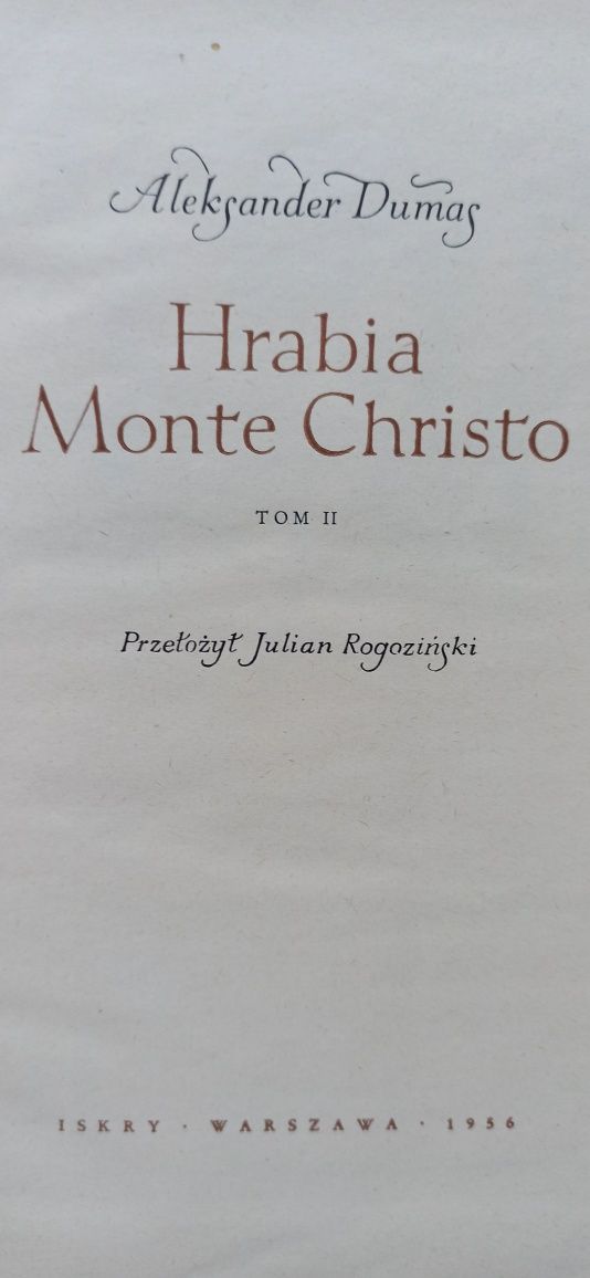 "Hrabia Monte Christo" Aleksander Dumas 1956r.