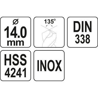 Wiertło Do Metalu Inox 14Mm Hss Premium Yato