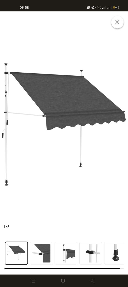 Estrutura de Toldo portátil e retrátil de 200cm