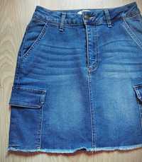 HIT modna spódniczka jeansowa denim kieszenie XS S