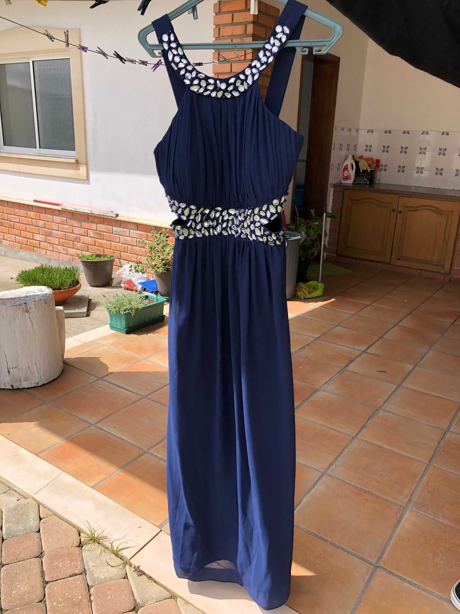 Vestido cerimónia azul escuro