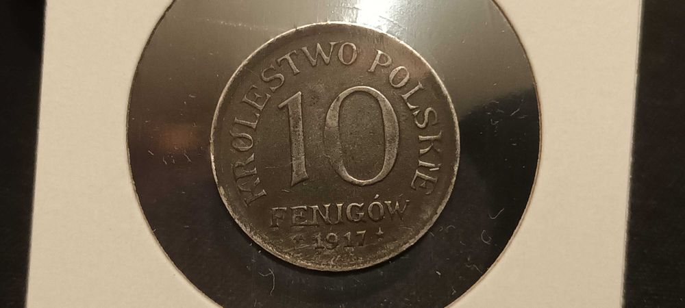 Moneta Królestwo Polskie 10 fenigów, 1917,Stan