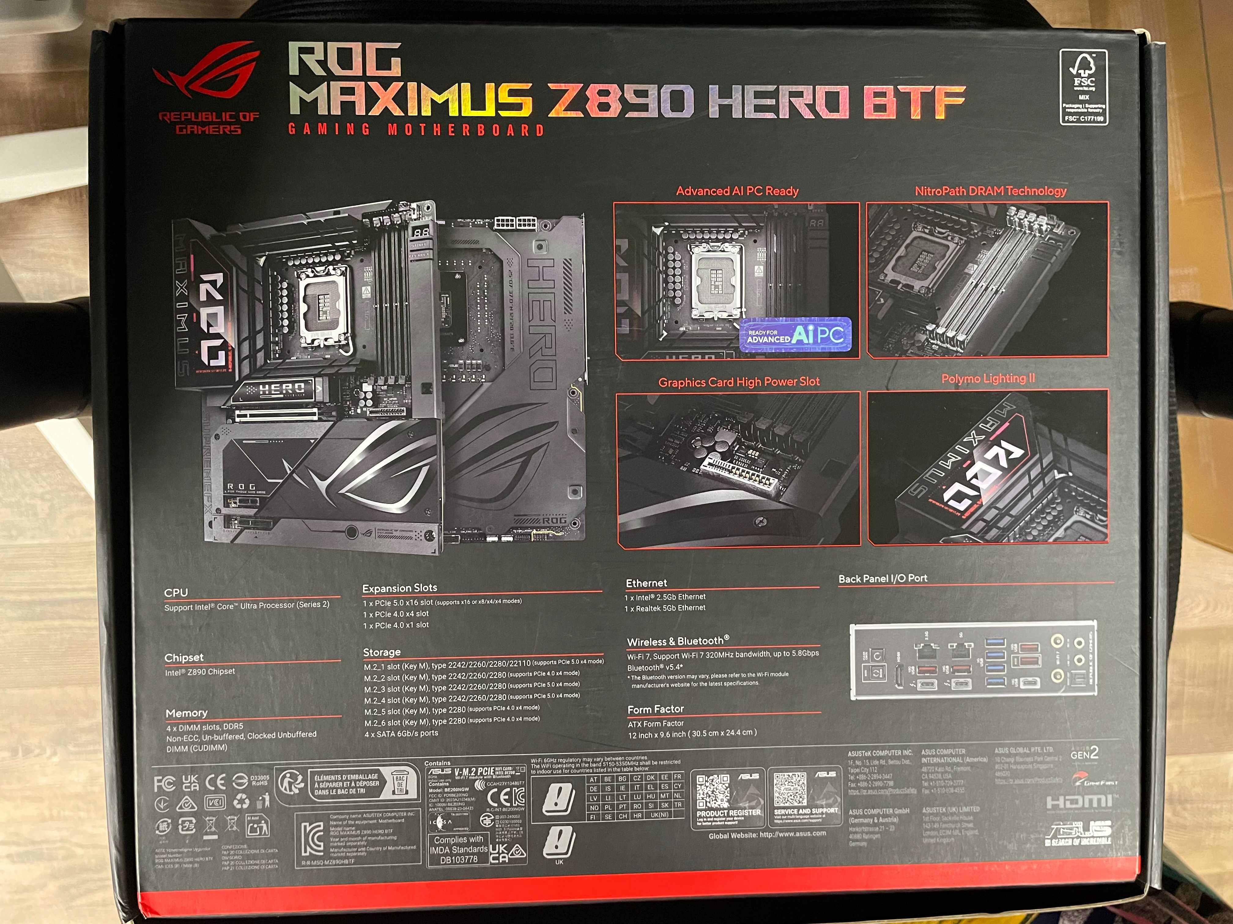 Motherboard Asus Rog MAXIMUS Z890 HERO BTF