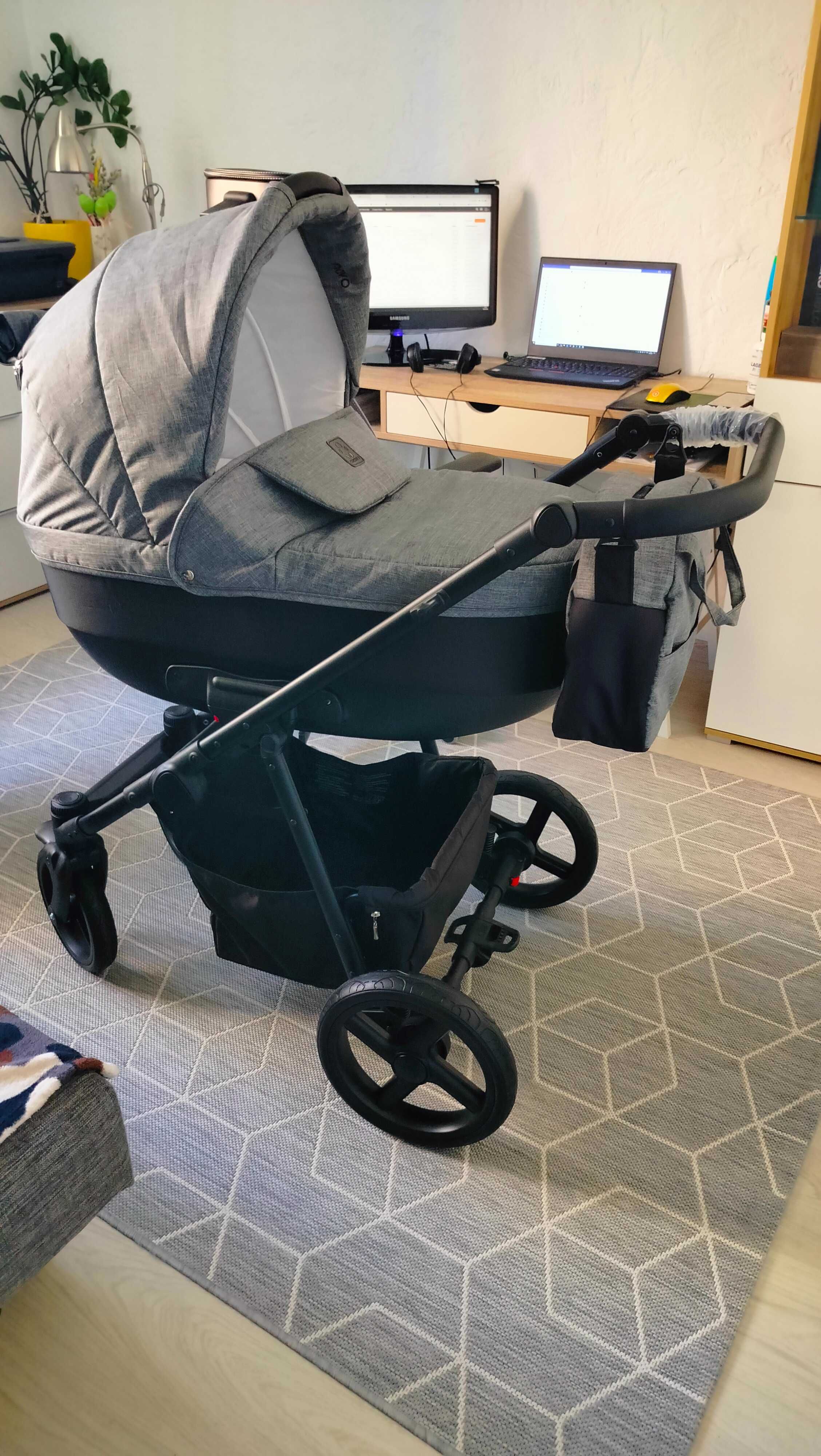 Wózek niemowlęcy Camarelo Navo jasnoszary