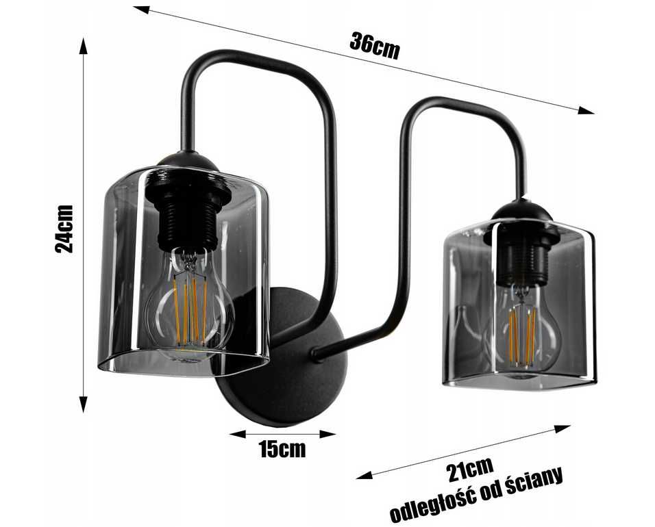 Kinkiet szklany podwójny KOLORY LOFT lampa ścienna