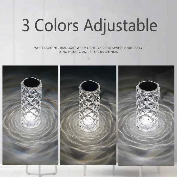 Lampka LED - Diamentowa na USB / Projektor LED / 3 Tryby Świecenia