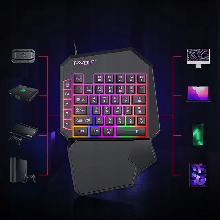 Klawiatura Dla Graczy Na Rękę Gamingowa Led Keypad