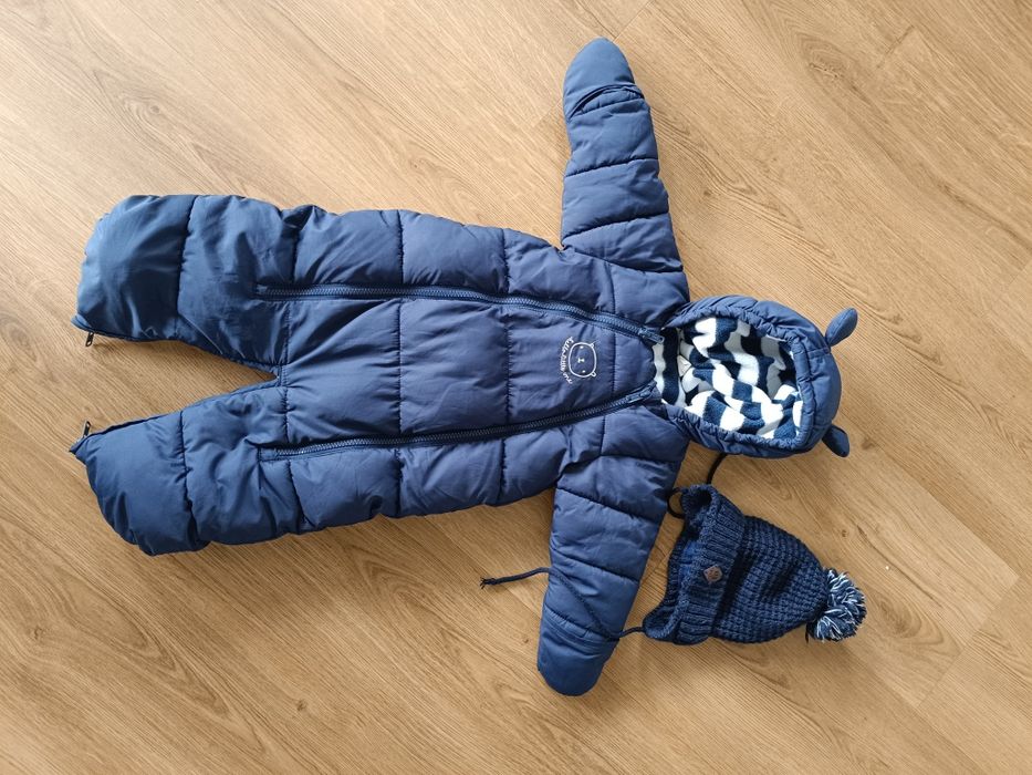 Kombinezon zimowy H&M zima jesień + czapka