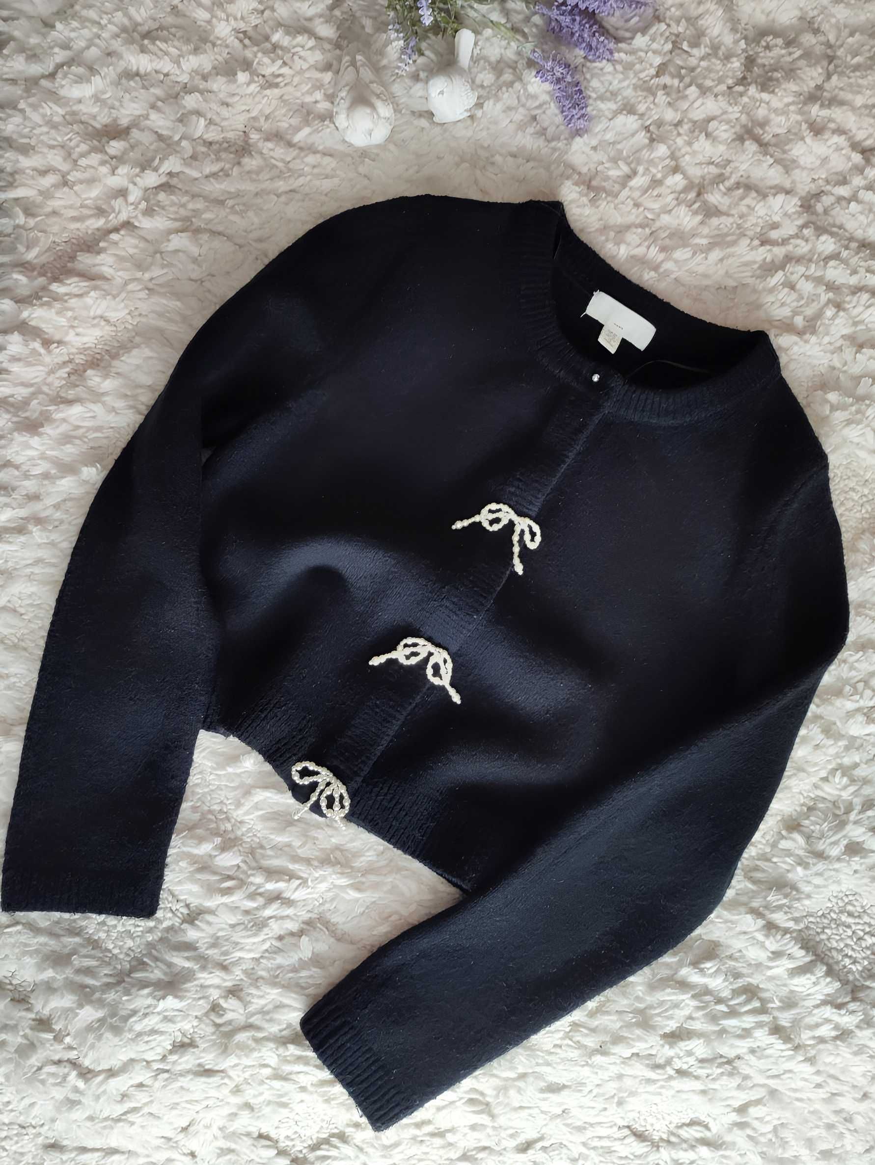Кардиган з домішкою вовни в'язаний жіночий H&M Xs-S