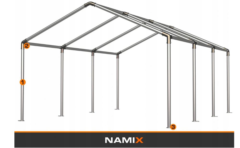 Namiot BASIC 4x6 magazynowy handlowy garaż wiata PVC 240g/m2
