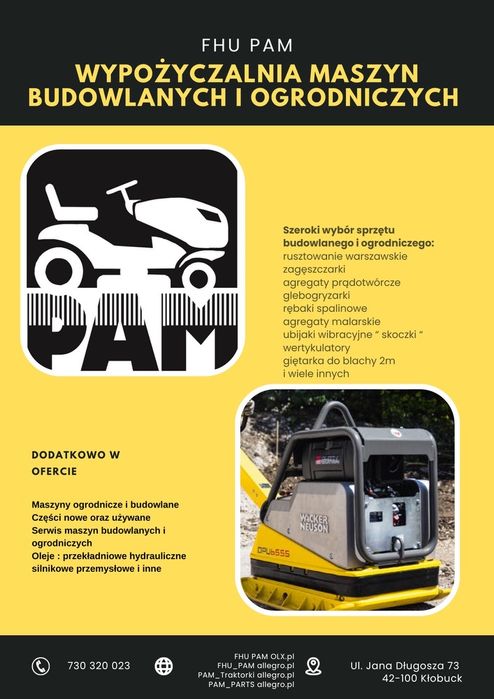 Wypożyczalnia sprzętu ogrodniczego budowlanego FHU PAM