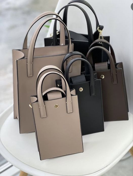 Шкіряна сумка тоут в шоколадному кольорі