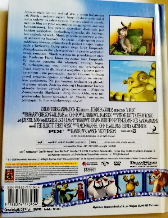 Shrek 1 i 2 dvd doskonała animacja, humor wydanie z książeczkami