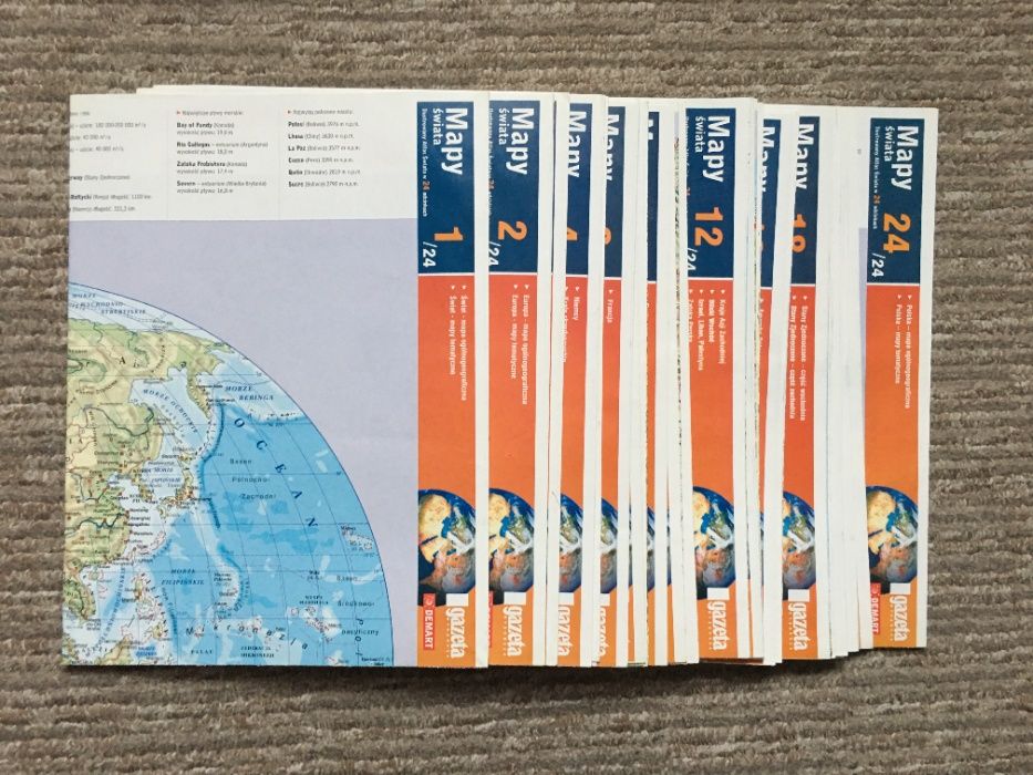 Mapy świata - ilustrowany Atlas Świata w 24 częściach