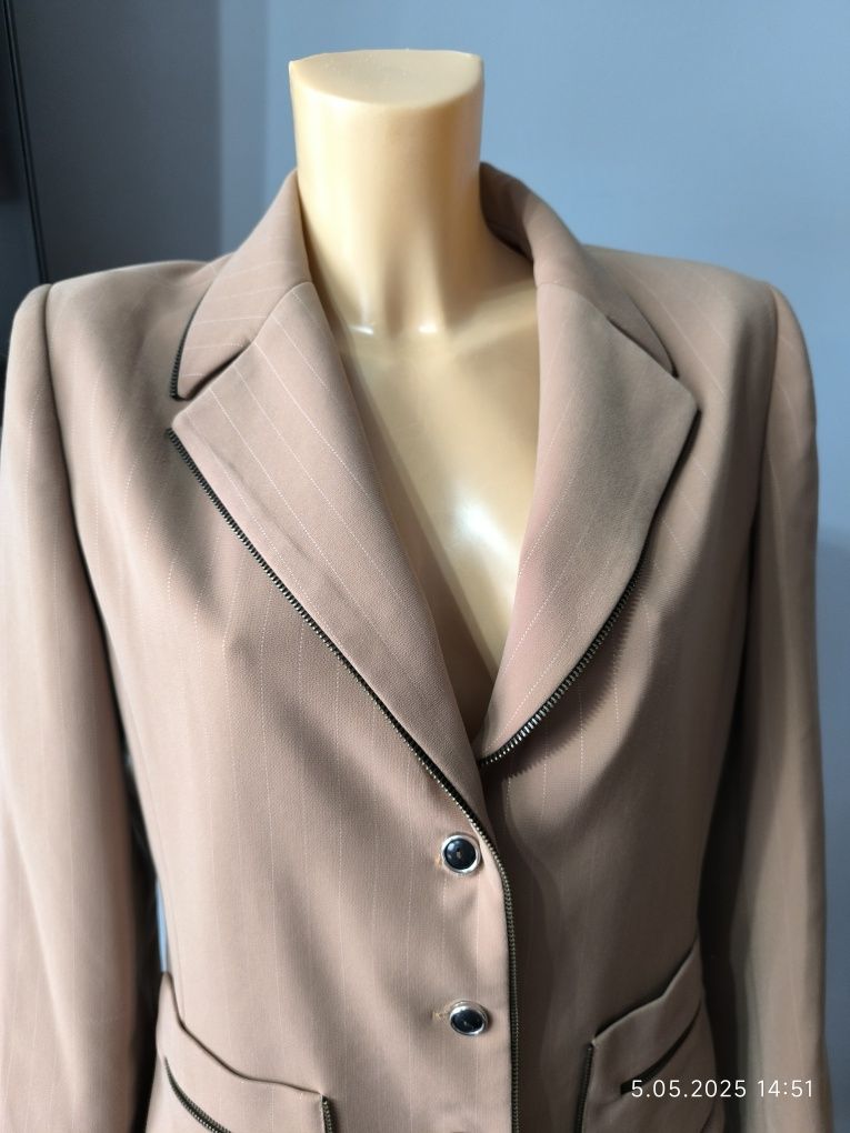 Marynarka 12 L 14 xl żakiet blezer camel krótki elegancki codzienny