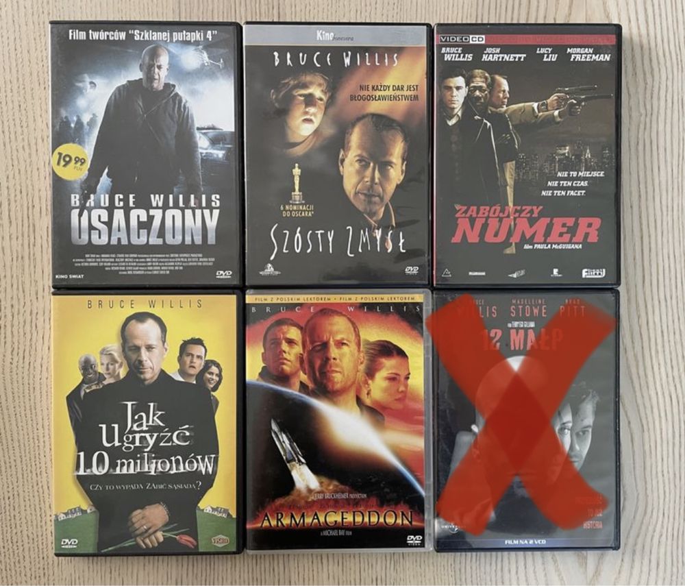 Zestaw filmów DVD VCD Bruce Willis