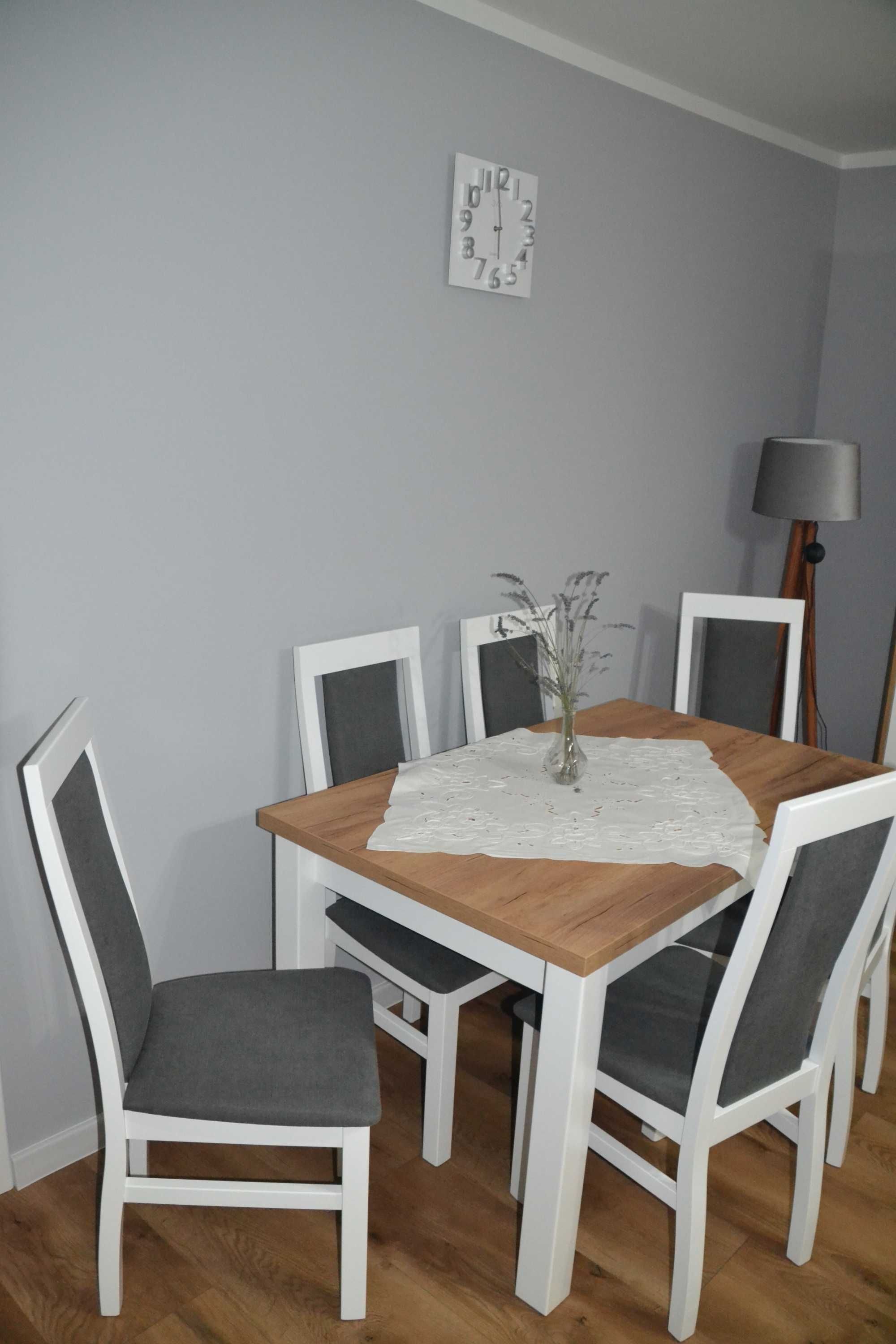 Nowy komplet- stół rozsuwany 130-180x80 + 6 krzeseł