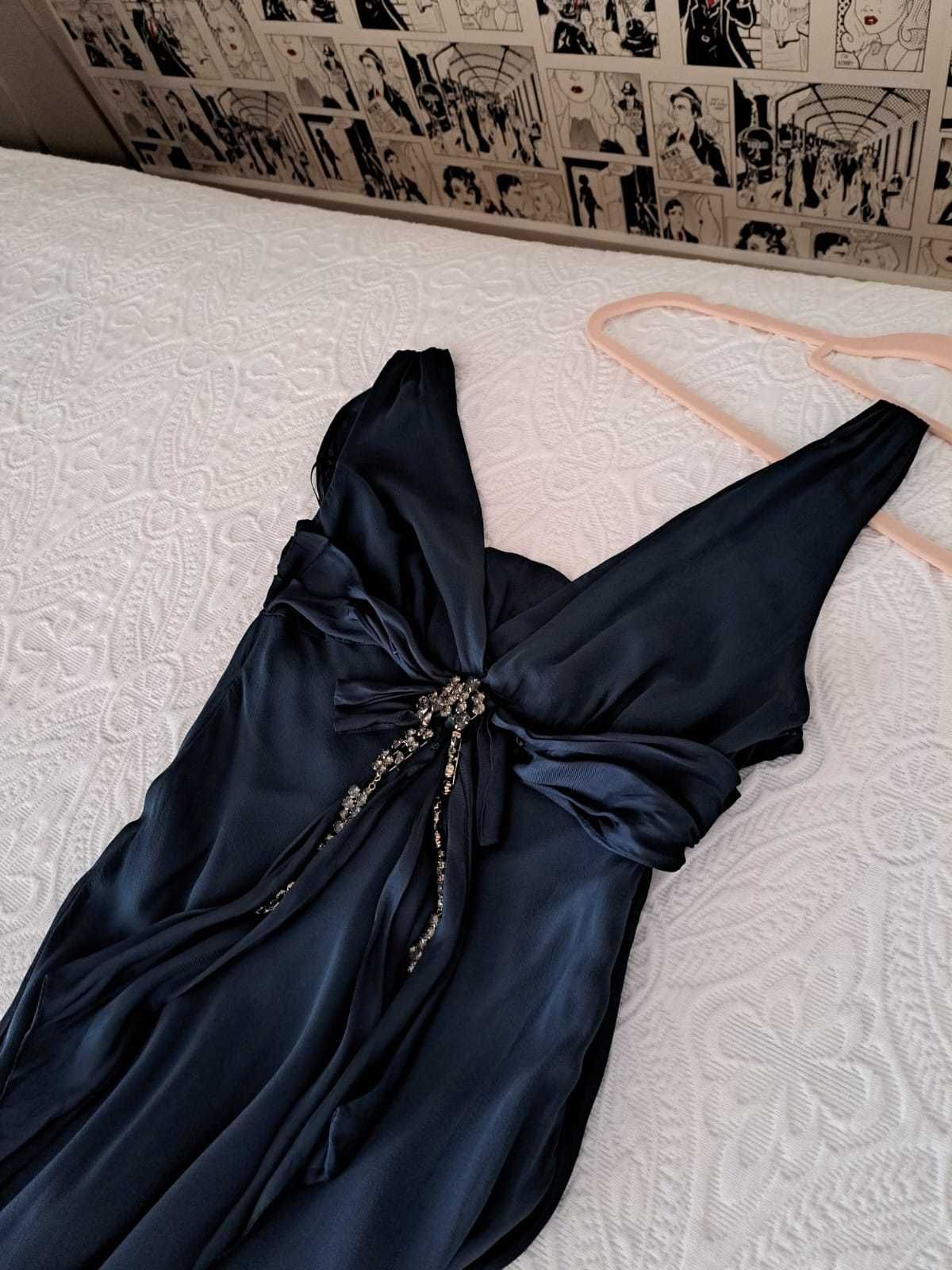 Vestido azul de cerimónia