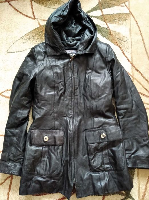 Куртка  кожаная на кроличьем 
    меху