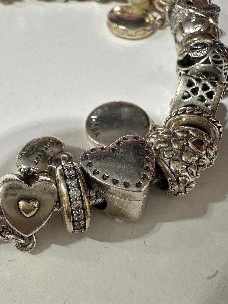 Pandora oryginalny charms pierścionek zaręcxynowy tt z diamentem