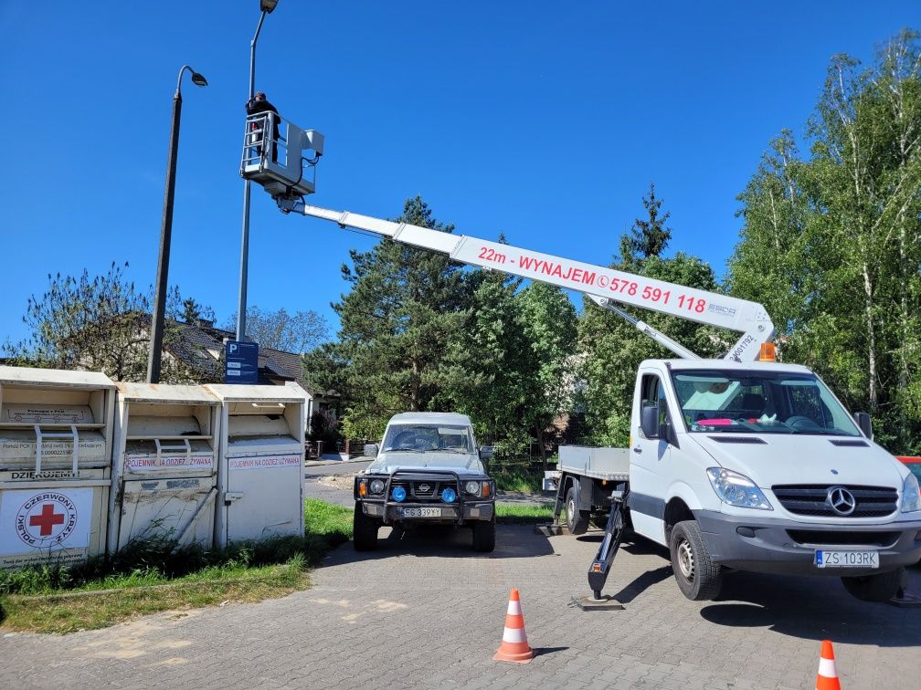 Podnośnik koszowy, zwyżka  22 m wynajem Szczecin i okolice