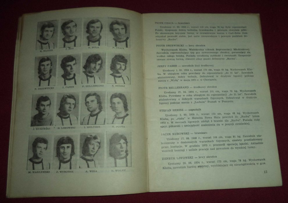 Ruch Chorzów - Sport Club Feyenoord Rotterdam  -  program , zdjęcia