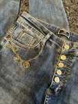 Spodnie jeans Elisabetta Franchi z brelokiem r.M/L