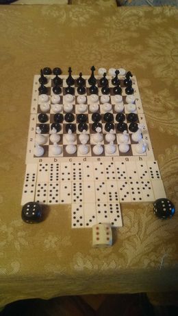 Шахматы, шашки, домино. Дорожный набор игр СССР