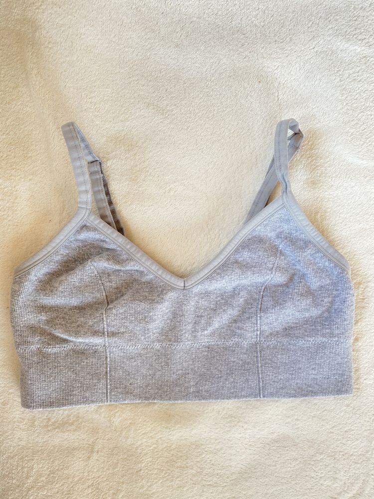 Szwry stanik sportowy top w prążki h&m 36 s