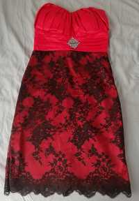 czerwona sukienka XS