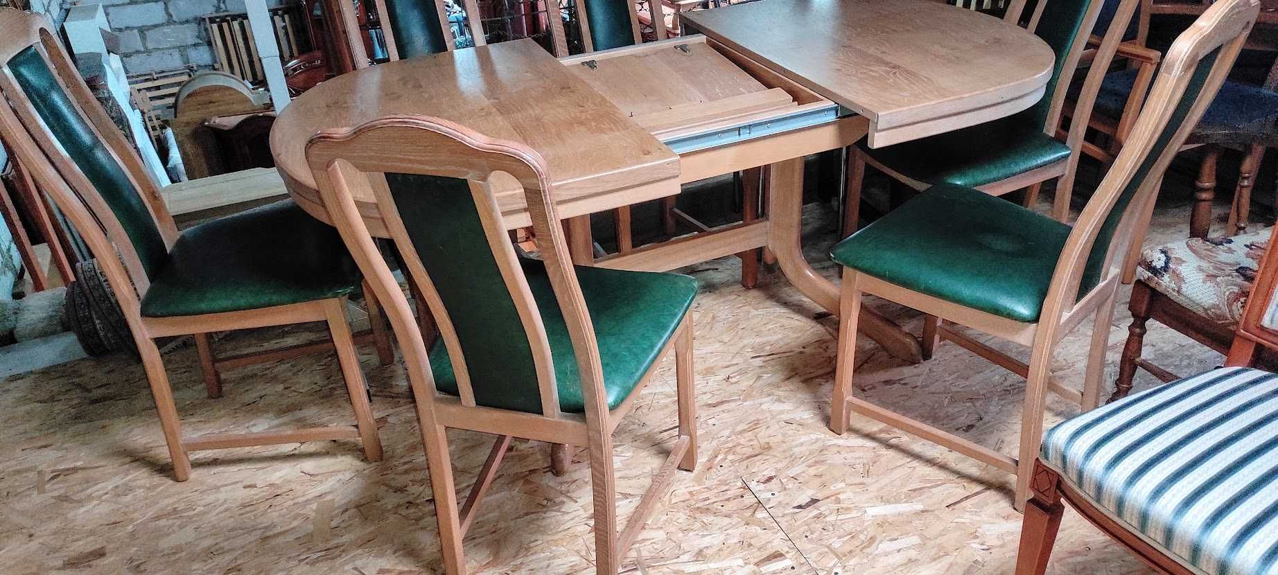 Solidny stół dębowy owalny jasny z Niemiec