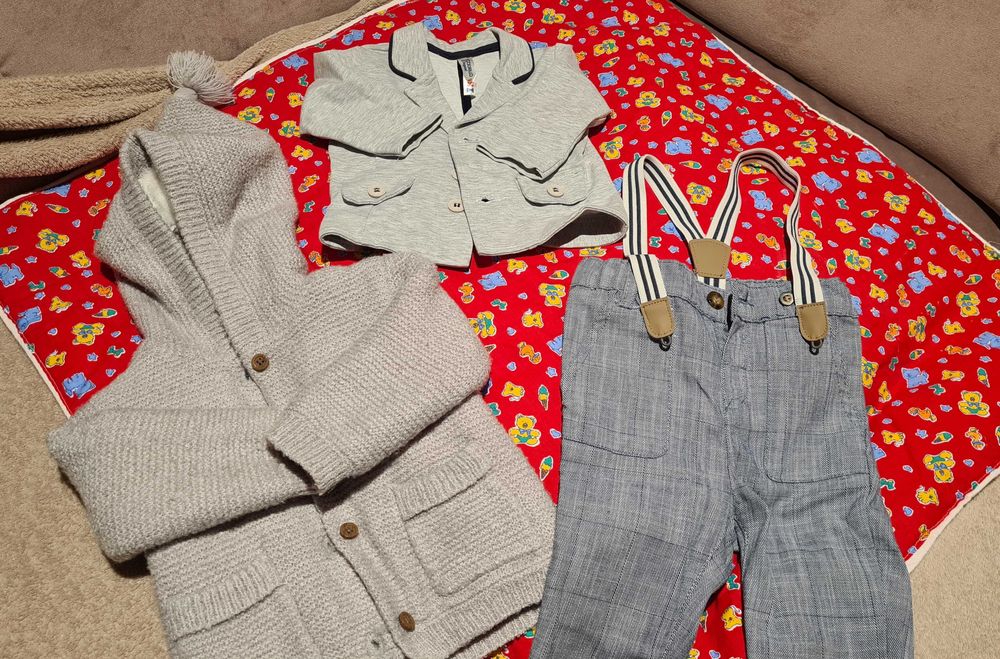 elegancki komplet dla chłopca, na chrzest