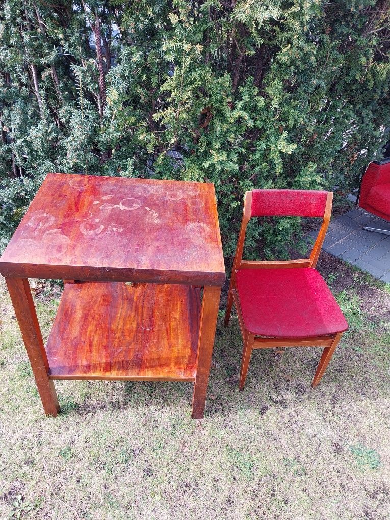 Stolik i krzesło do renowacji prl