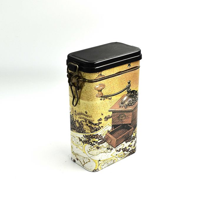 Metalowe pudełko na kawę herbate vintage lata 90 cyna ziarna kawy 1990